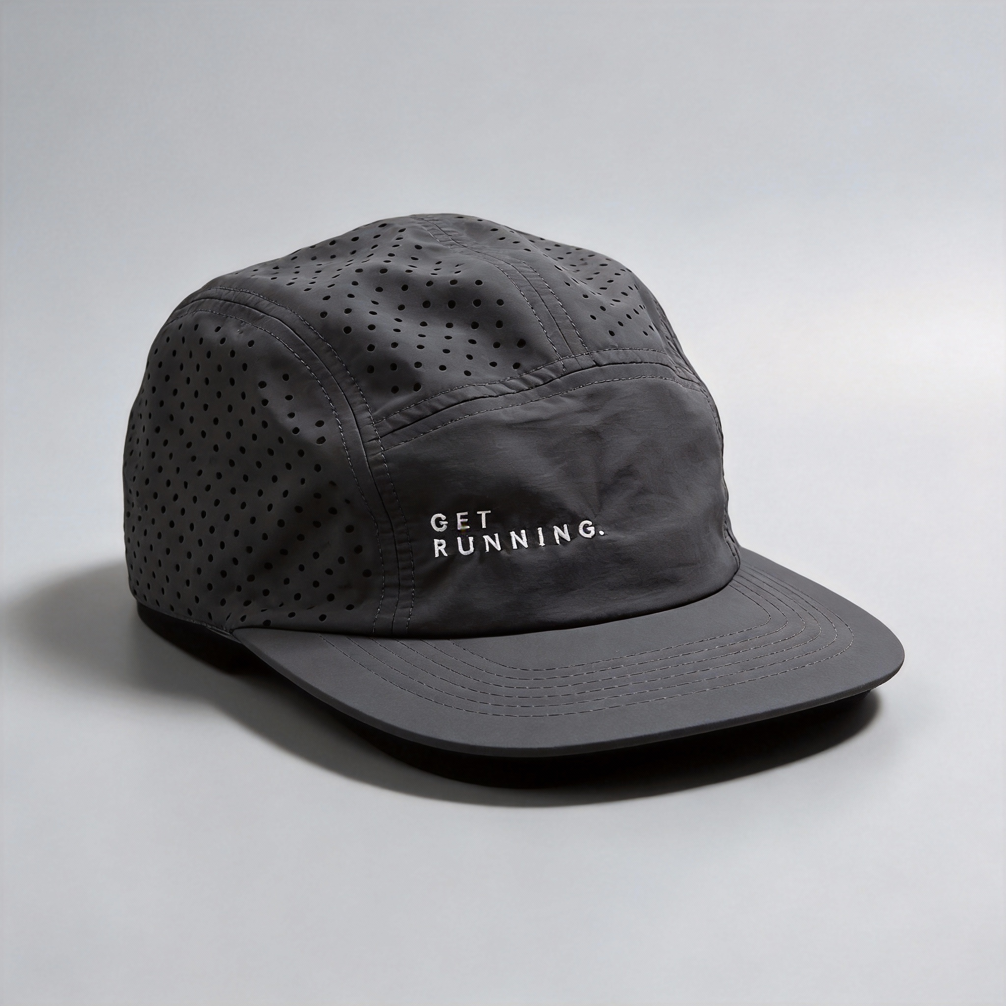 GetRunning Embroidered Flat Cap - Perforated