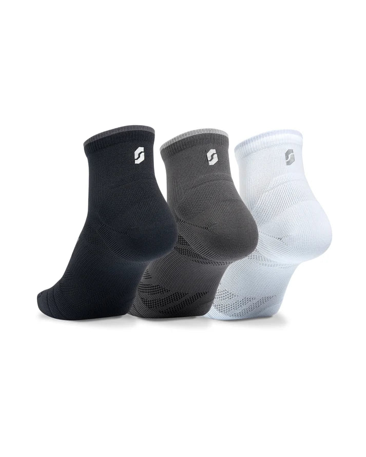 SHYU Training Socks Quarter Crew - 3 Pack